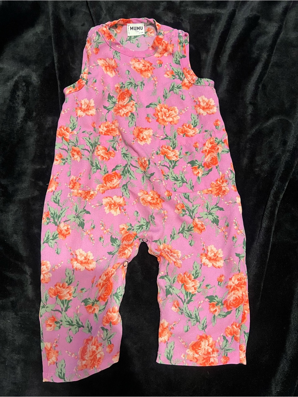 Pink Floral Sleeveless Romper